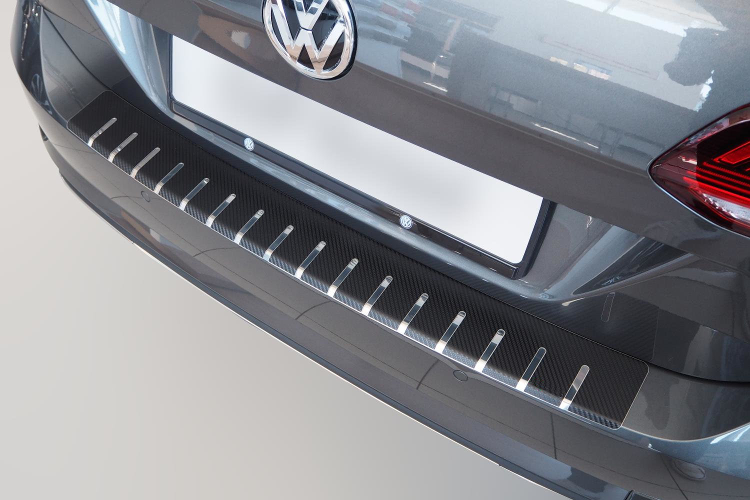 Rear bumper protector Volkswagen Arteon Shooting Brake 2020-present wagon stainless steel - carbon foil