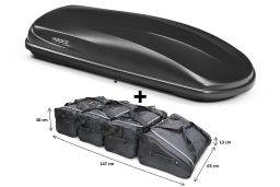 Roof box Hapro Cruiser 10.8 Anthracite with Car-Bags.com bag set (HAP30690-BB1) (1)