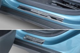 Door sill plates Hyundai Kona (OS) 2017-present   stainless steel high gloss black 4 pieces (HYU3KOEG) (1)