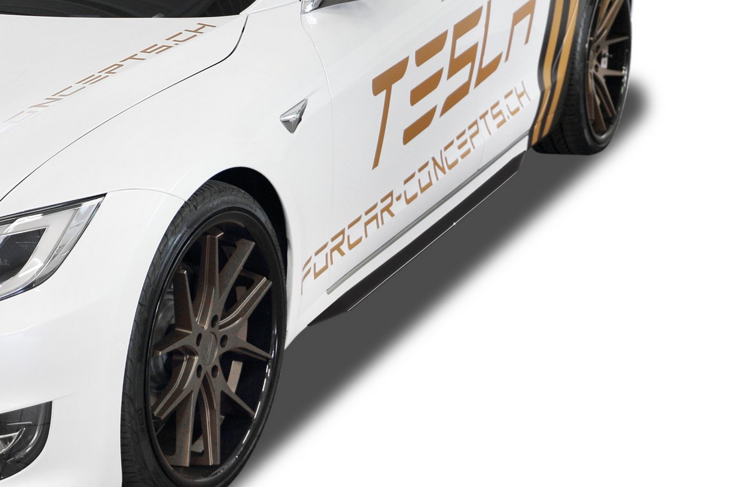 Side skirts Tesla Model S 2012-present 5-door hatchback &#34;Slim&#34; ABS