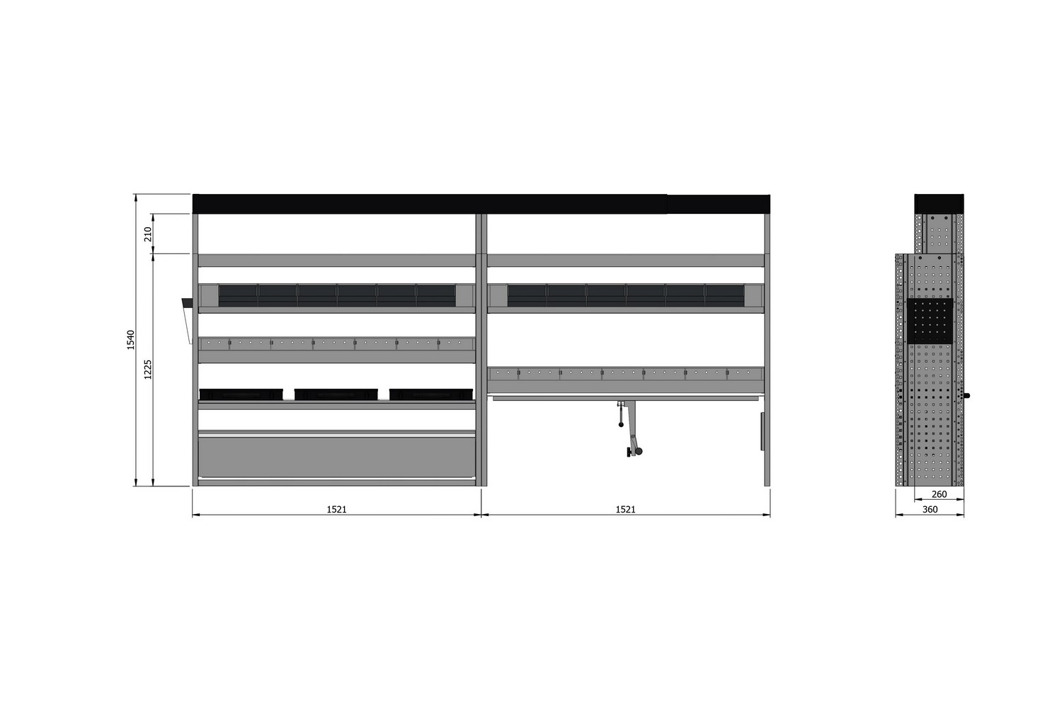 Van racking - (202x36x154PL) (2) Van racking - (202x36x154PL) (2)