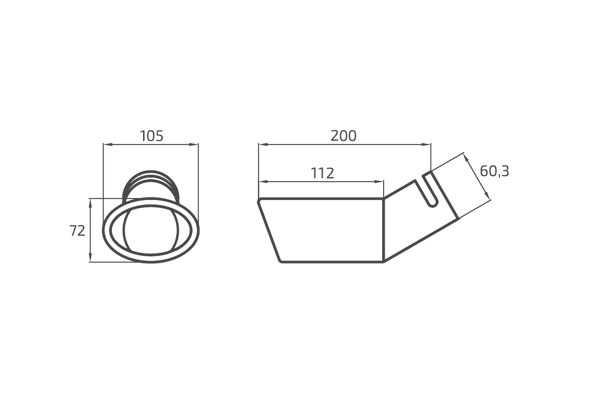 Exhaust trim oval stainless steel 2 (EXH102ET)