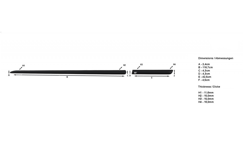 FIAT Punto 2005-2011 Dimensions Side View