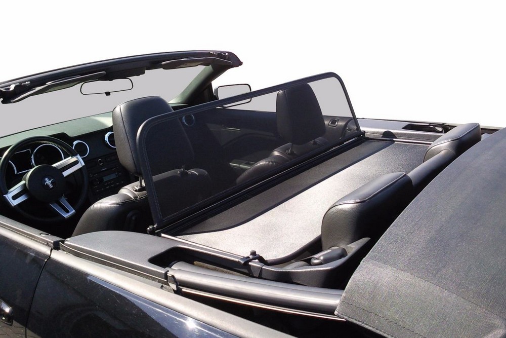 GermanTuningParts Déflecteur de vent pour Ford Mustang 6 Filet Anti-Remous Coupe avec fermeture rapide à partir du 2014 - Pliable Déflecteur dair Noir