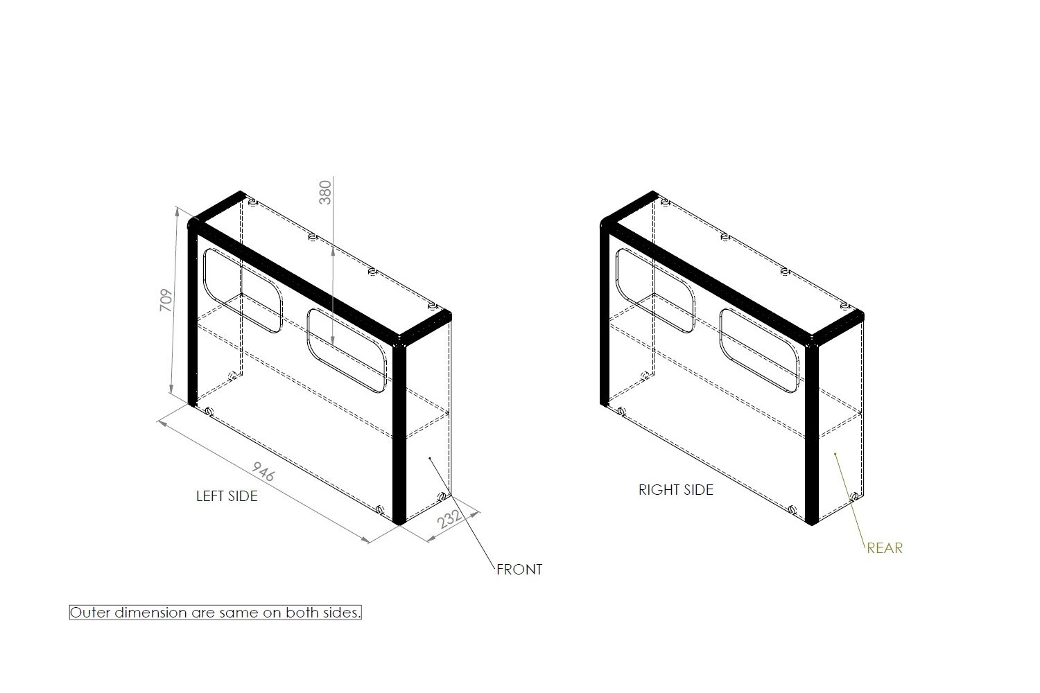 Floor liner plywood - Line drawing
