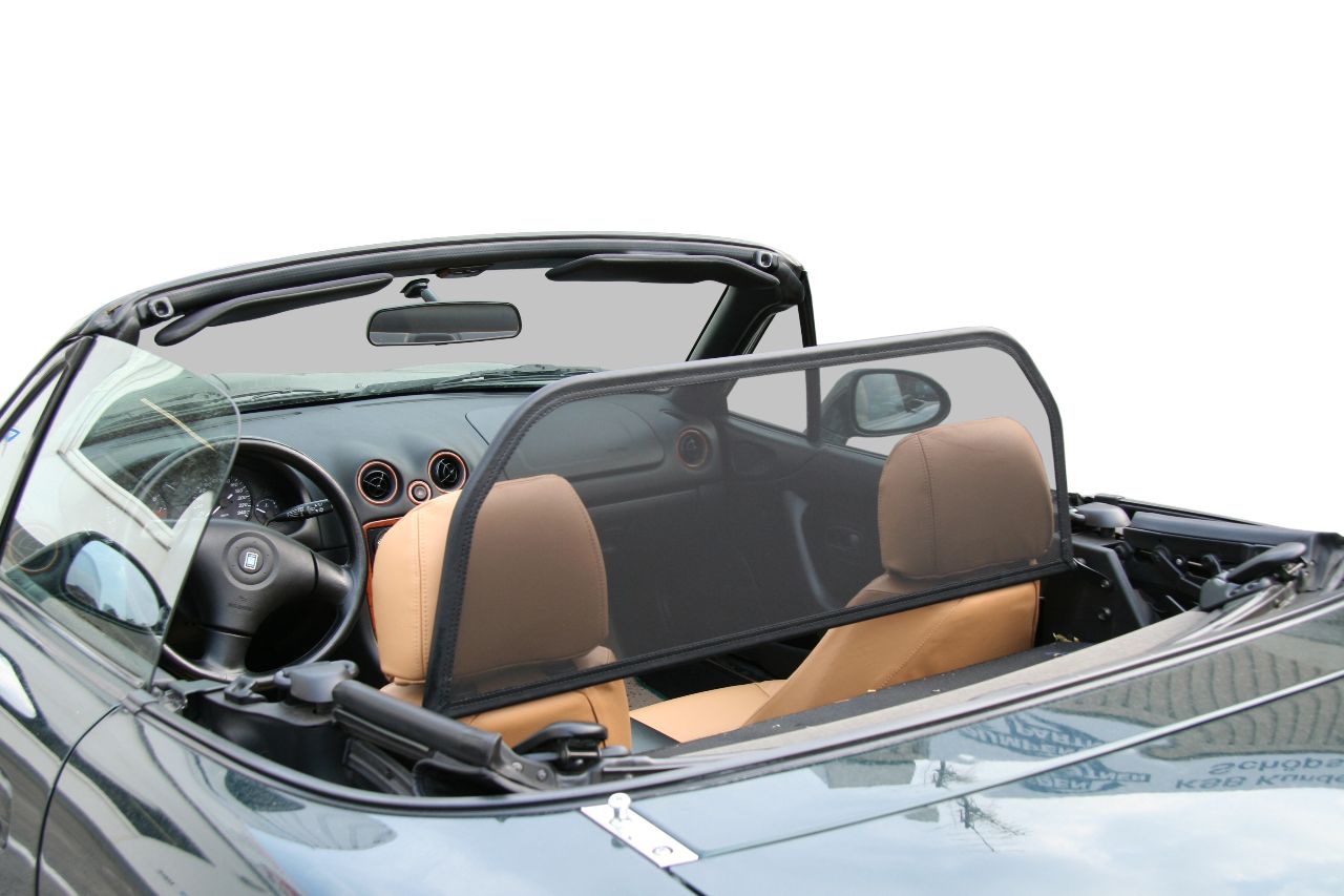 Filet coupe-vent convient à Mazda MX-5 (NB) 1998-2005 Noir