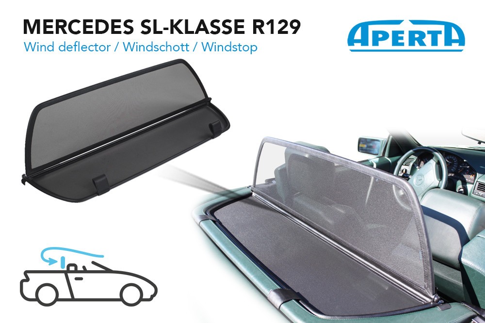 MB12SLCD Cabriolet wind deflector Mercedes-Benz SL (R129) 1989-2000 Grey (8)