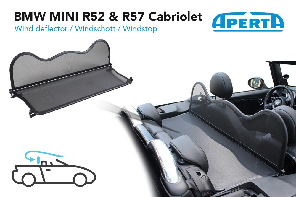 MIN1MICD Cabriolet wind deflector Mini Cabriolet (R57 - Mk II) 2009-2016 Black (7)