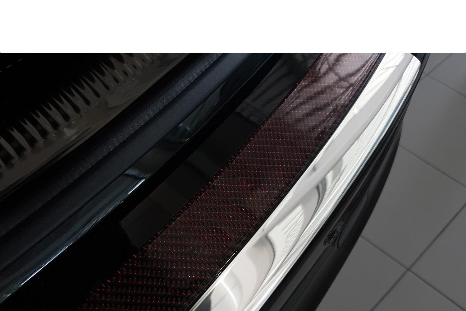 Rear bumper protector suitable for Audi Q5 (8R) 2008-2017 stainless steel - carbon