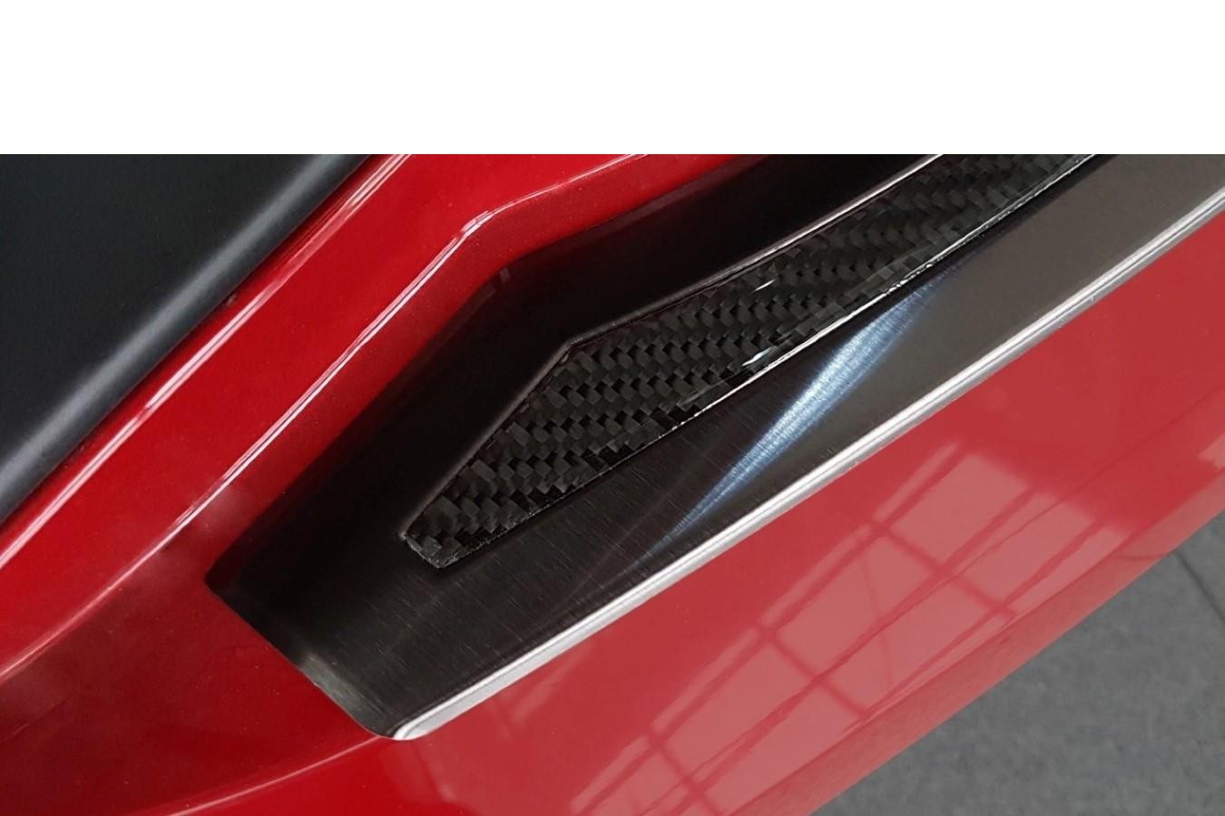 Bumperbeschermer Tesla Model S 2012-heden 5-deurs hatchback RVS geborsteld antraciet - carbon