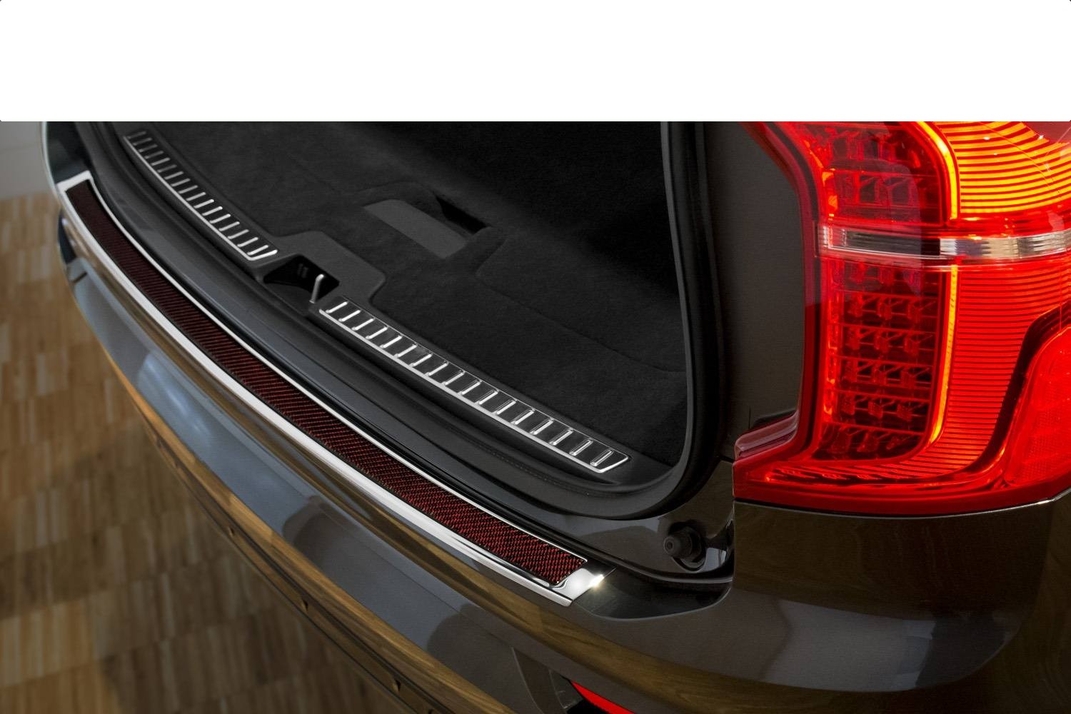 Ladekantenschutz Volvo XC90 II Edelstahl Hochglanz - Carbon