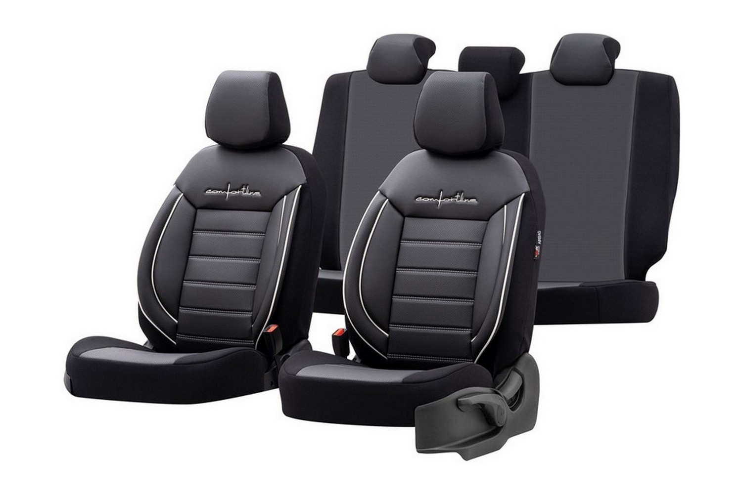 Seat covers universal Comfortline Black - Grey + White edging