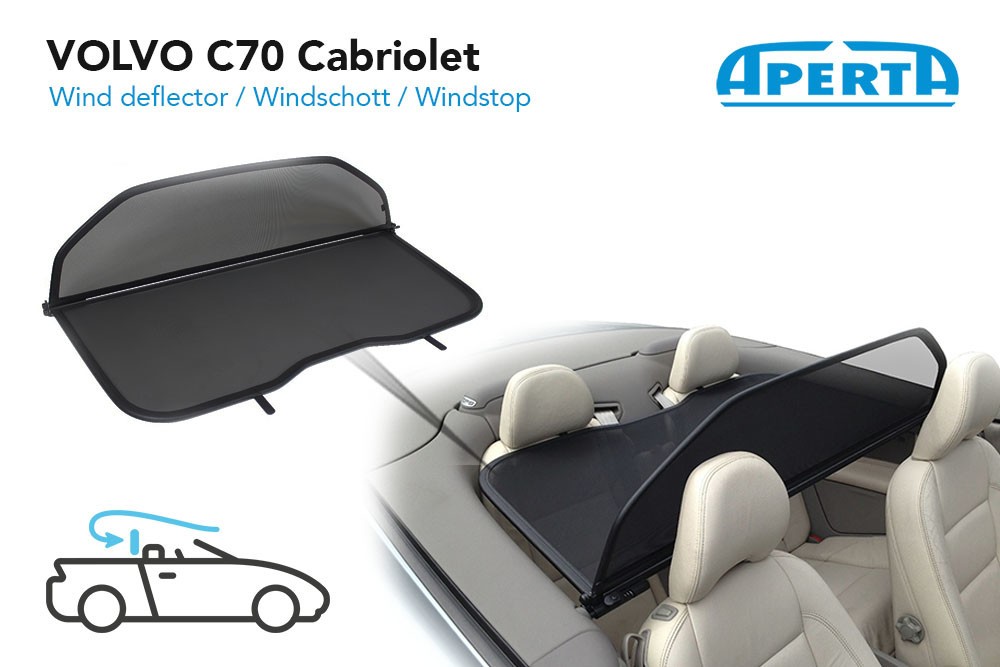 VOL4C7CD Cabriolet wind deflector Volvo C70 II 2006-2013 Black (5)