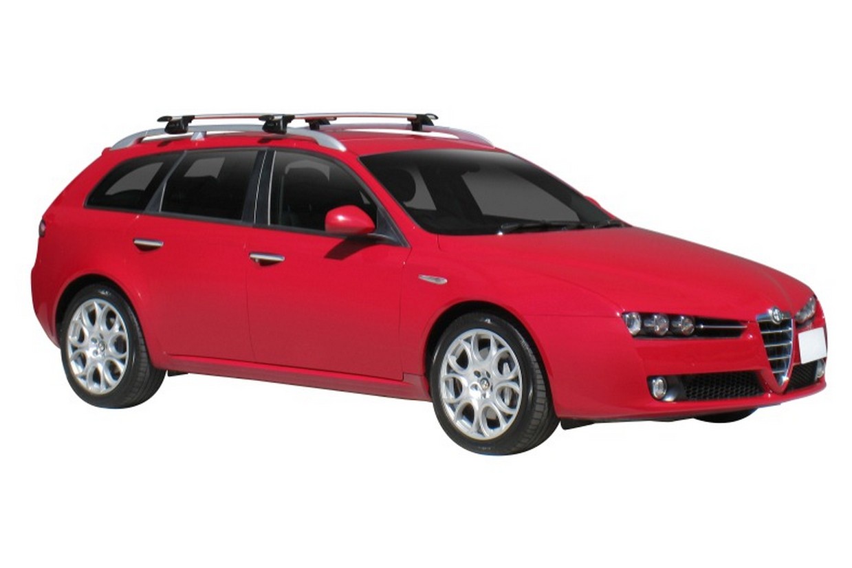 Roof bars suitable for Alfa Romeo 159 2005 2011 wagon Yakima Aero ThruBar black