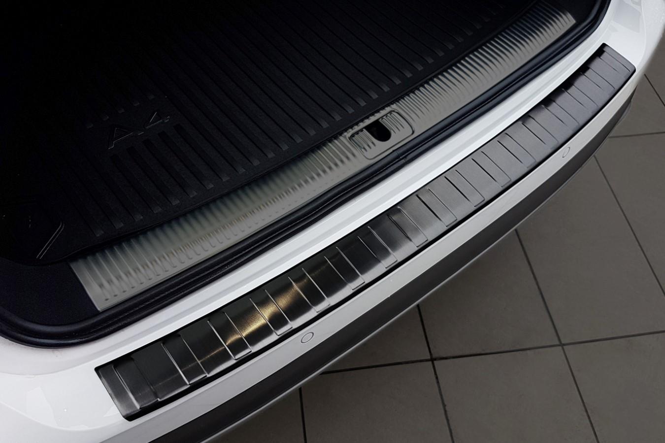 Audi A4 Avant Allroad (B9) 2016-> rear bumper protector stainless steel black (AUD14A4BP) (1)