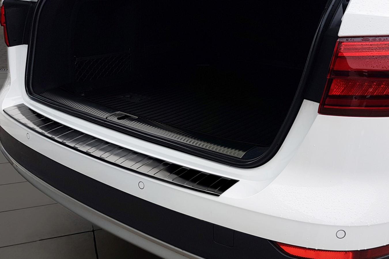Audi A4 Avant Allroad (B9) 2016-> rear bumper protector stainless steel black (AUD14A4BP) (2)