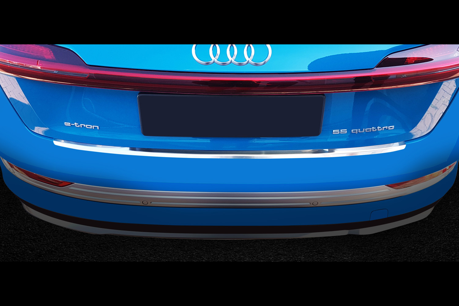 Bumperbeschermer Audi e-tron Sportback (GE) 2019-2022 RVS geborsteld