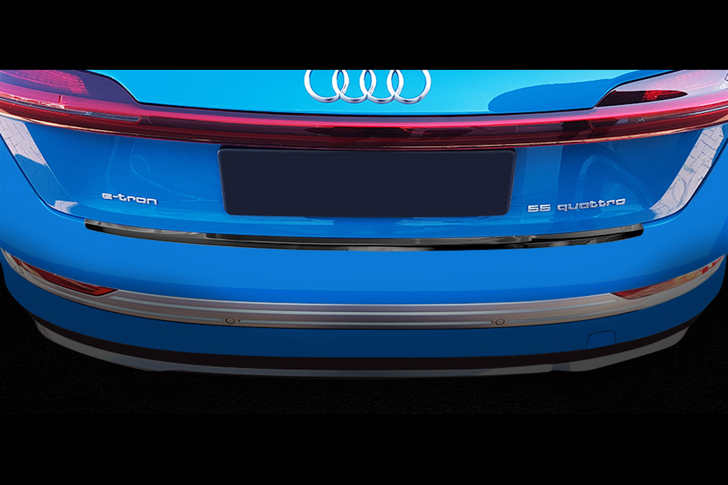 Rear bumper protector Audi e-tron Sportback (GE) 2019-2022 stainless steel brushed anthracite