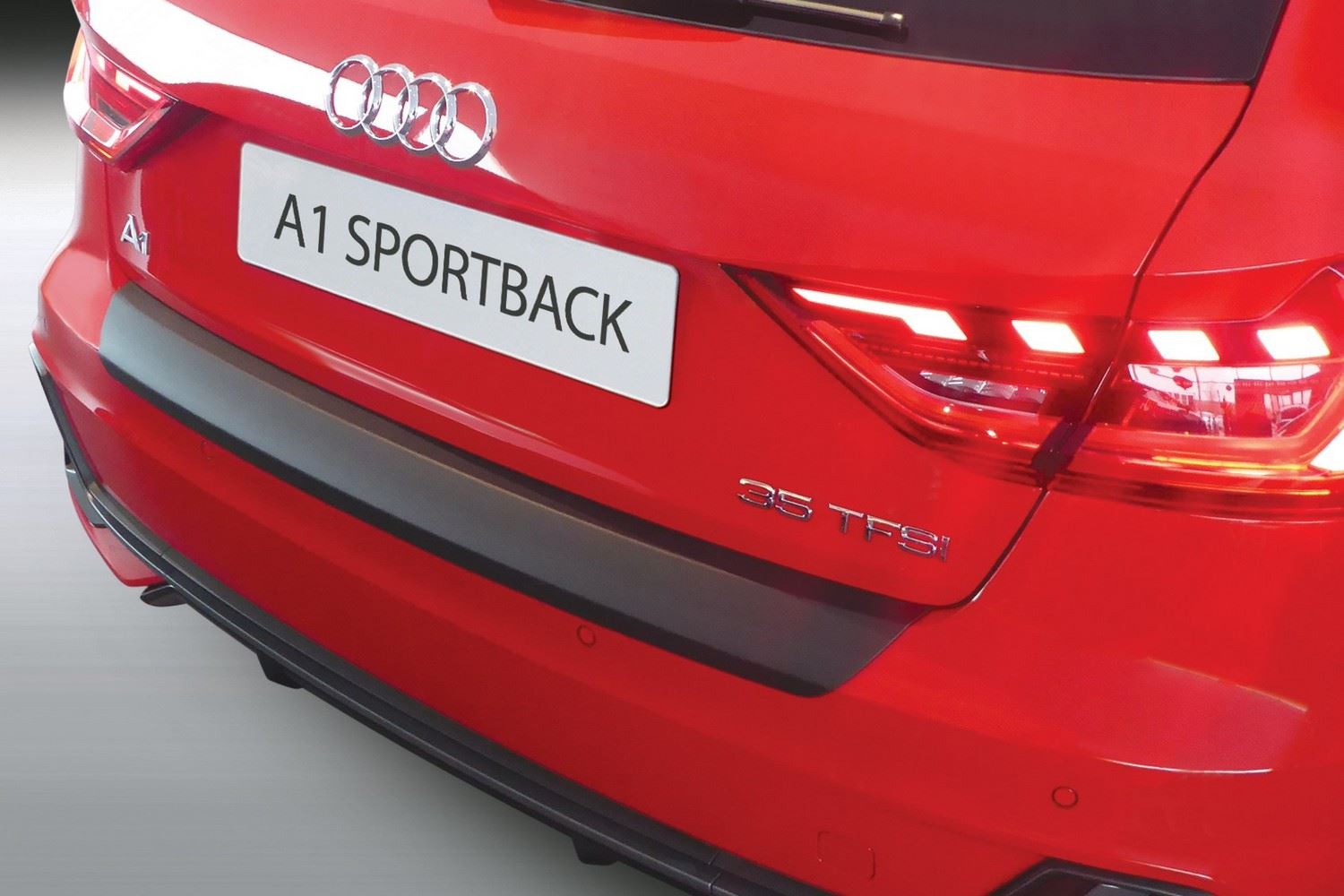 Protection de seuil de coffre Audi A1 Sportback (GB) 2018-présent 5 portes bicorps ABS - noir mat