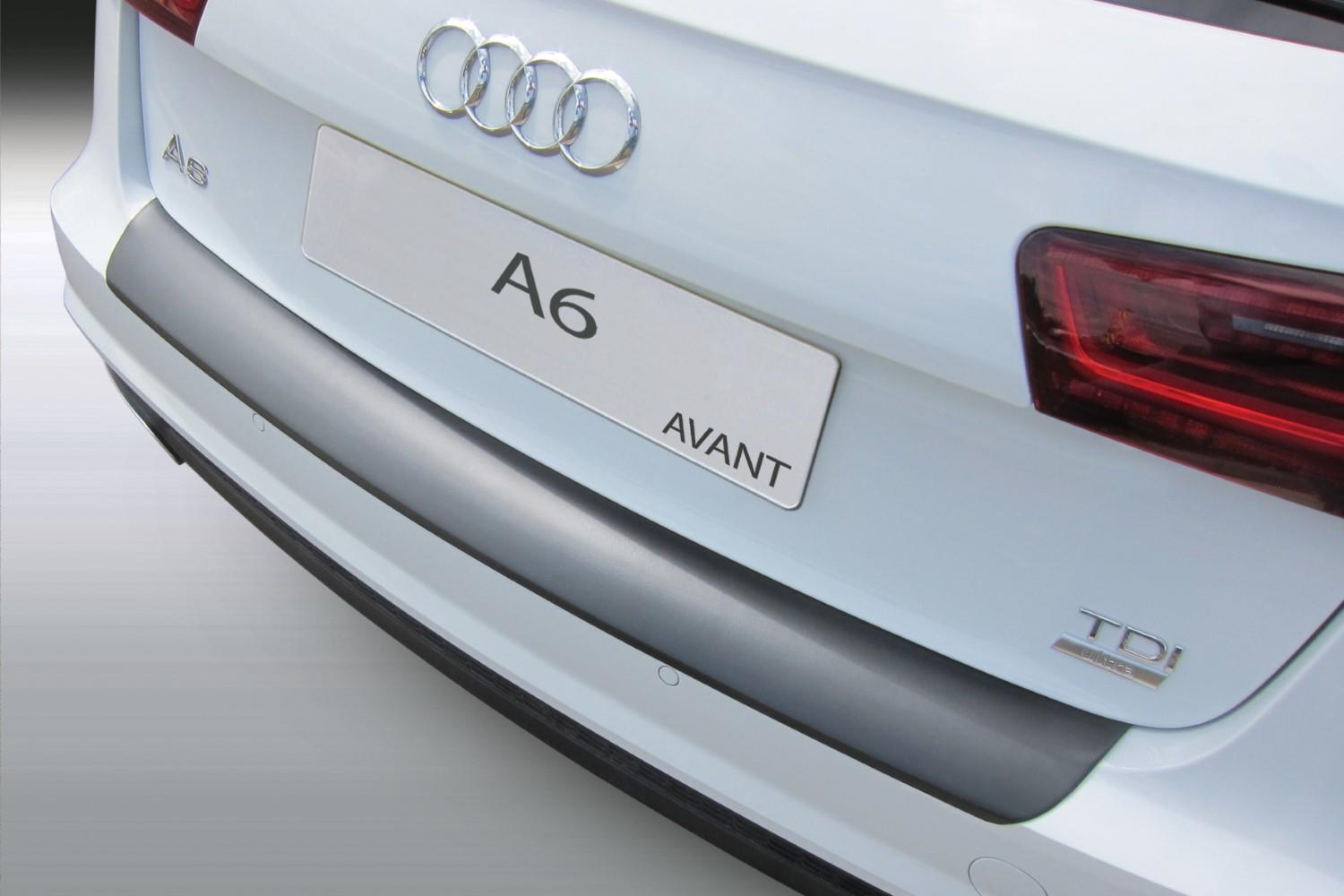 Rear bumper protector Audi A6 Avant C7 2014 2018 wagon ABS matt black