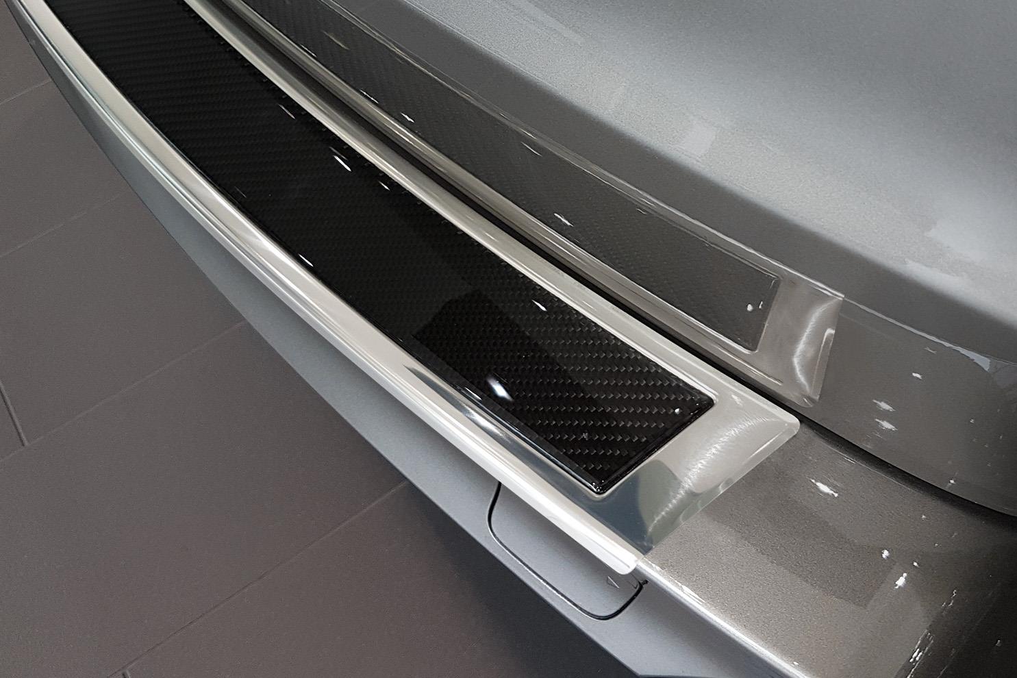Protection de seuil de coffre convient à BMW X5 (F15) 2013-2018 acier inox - carbone