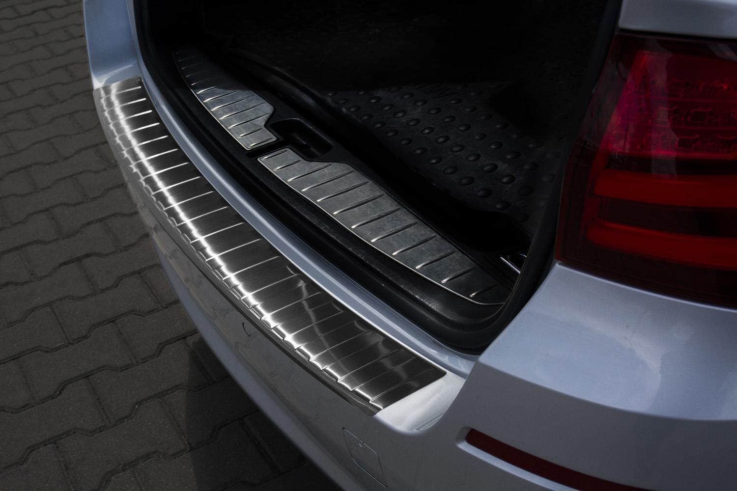 Rear bumper protector suitable for BMW 5 Series Touring (F11) 2010-2017 wagon stainless steel brushed anthracite