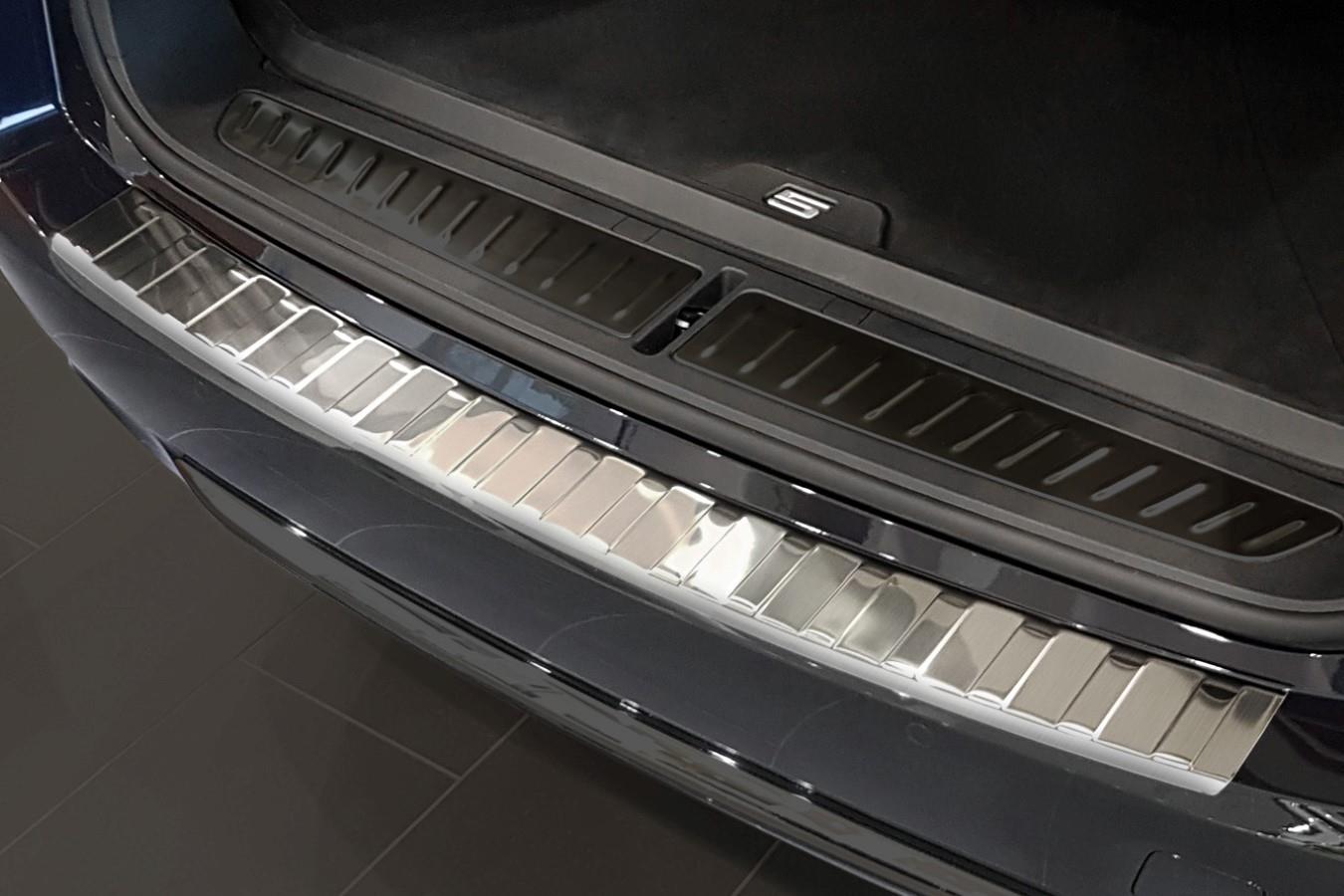 Protection de seuil de coffre convient à BMW Série 5 Touring (G31) 2017-2020 break acier inox brossé