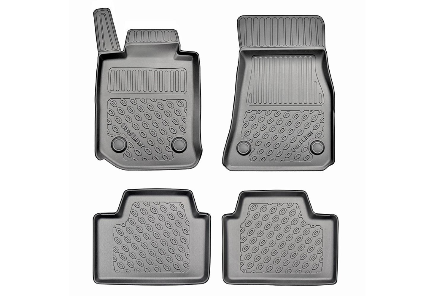 Design Gummi Fußmatten mit erhöhtem Rand passend für BMW 3er Limousine und  Touring (Kombi) F30 & F31, M3 F80 02.2012-02.2019 4 tlg Farbe Schwarz  Gummimatten Automatten passgenau