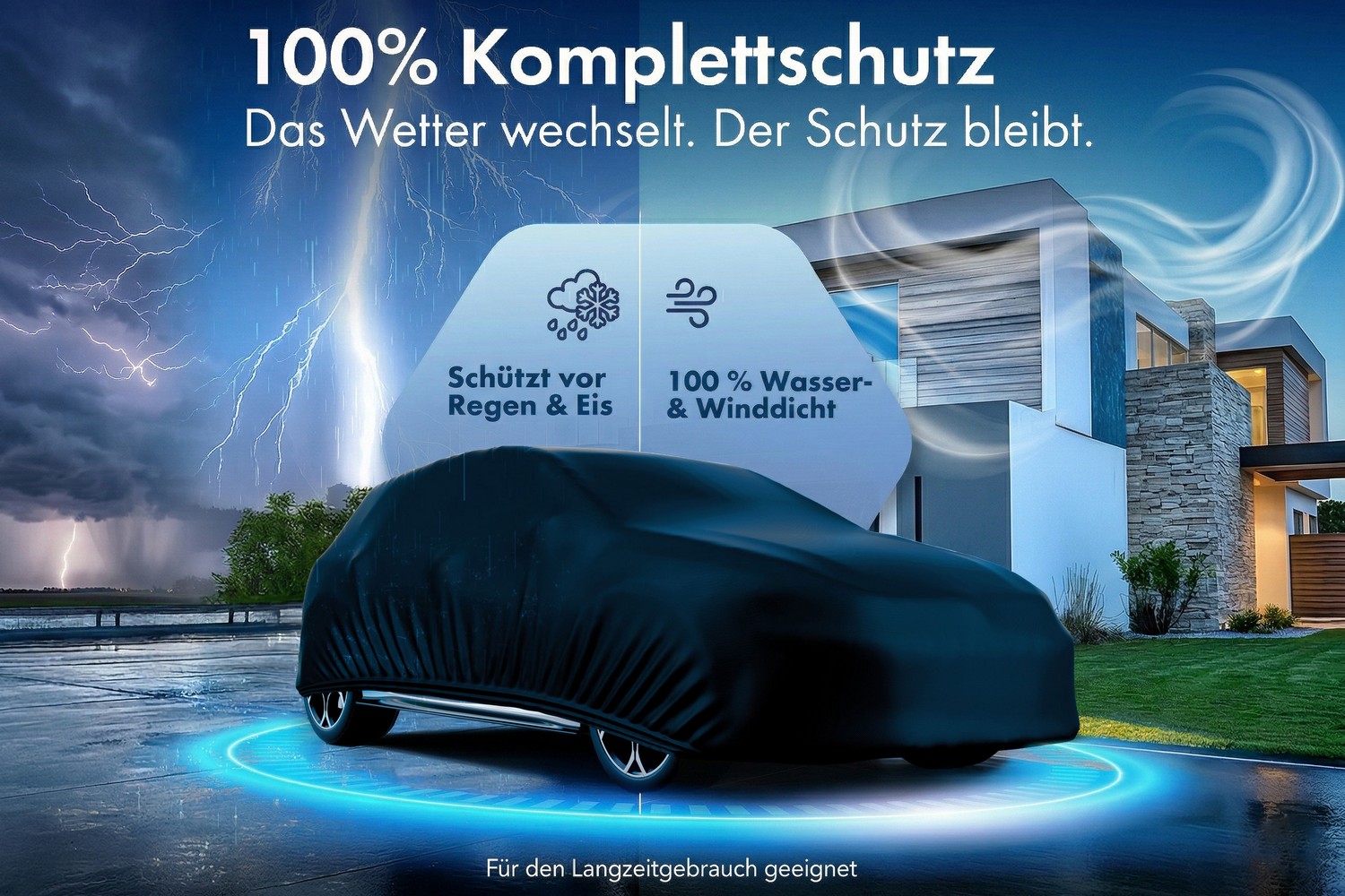 Autoabdeckung All Weather Basic Pkw schwarz (4)