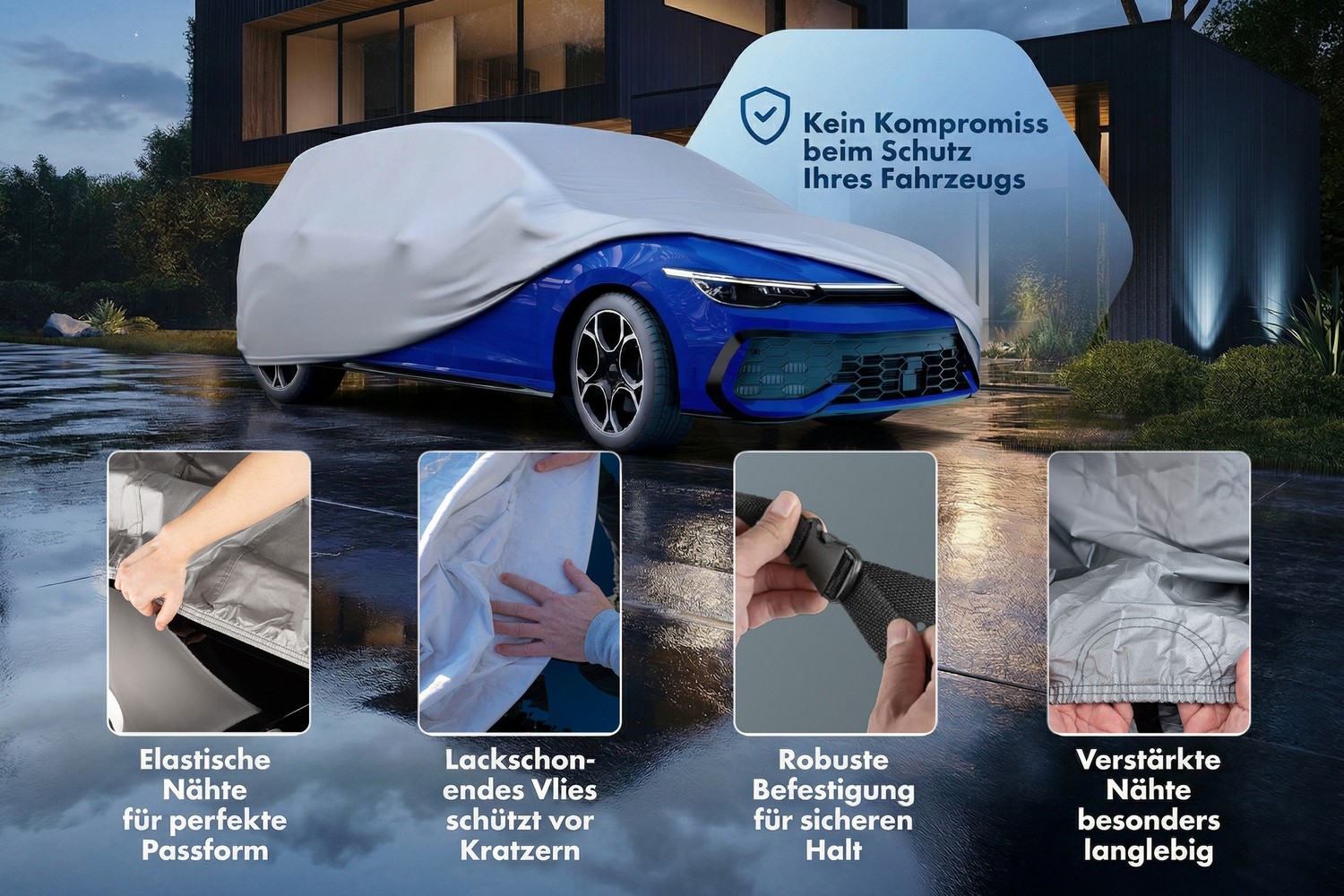 Autoabdeckung All Weather Basic Pkw silber (6)