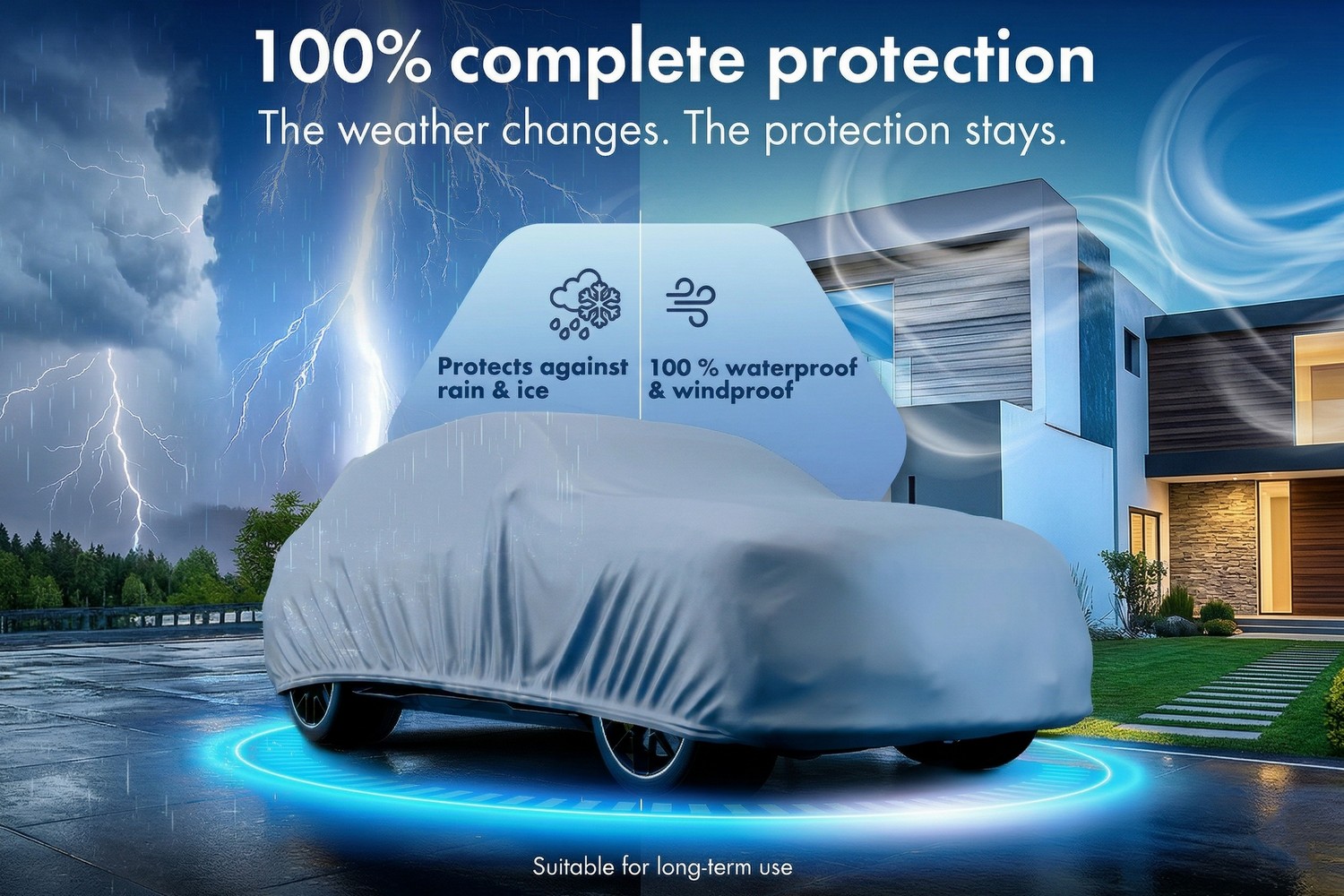 Car cover All Weather Basic SUV silver (4)