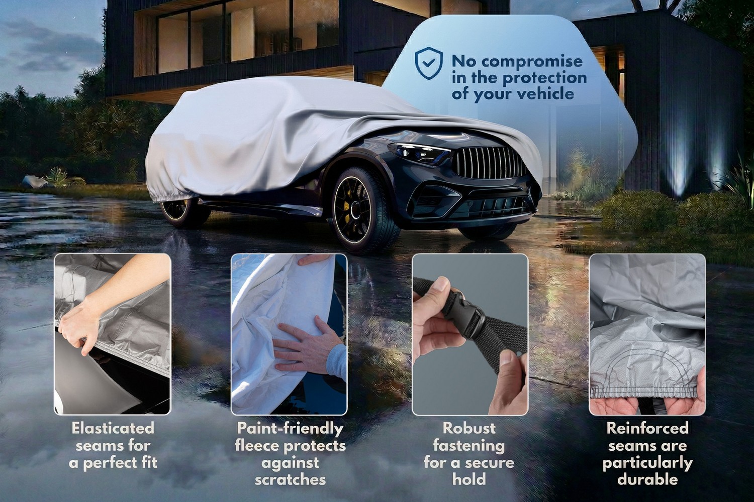 Car cover All Weather Basic SUV silver (6)