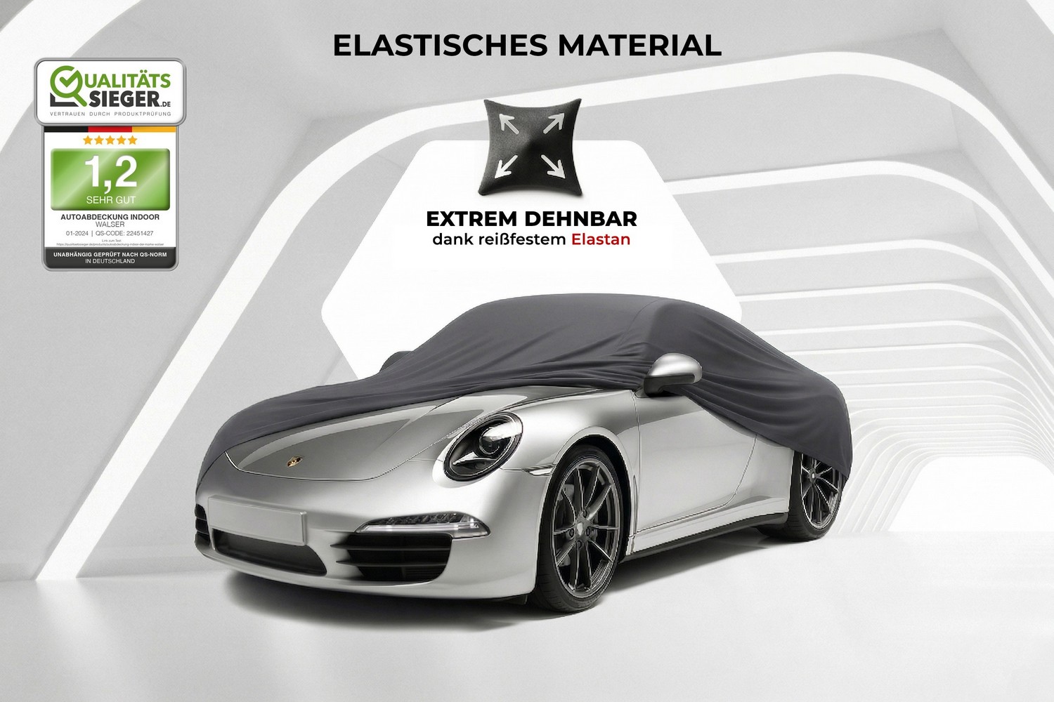 Autoabdeckung Indoor Stretch Plus Pkw anthrazit (3)