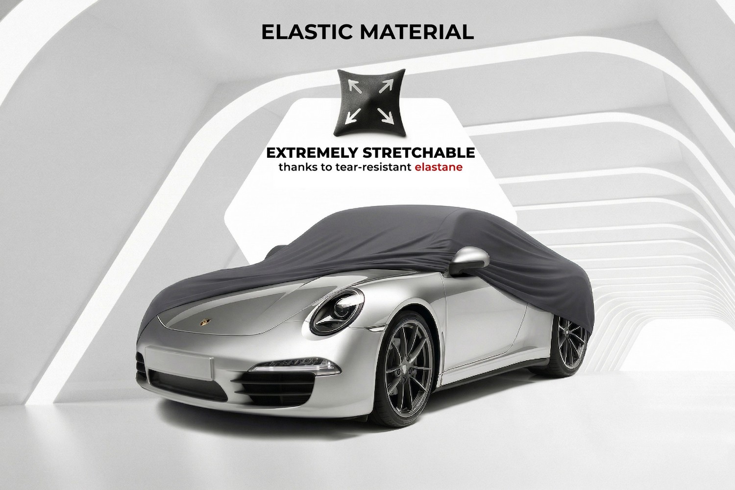 Car cover Indoor Stretch Plus passenger car anthracite (3)