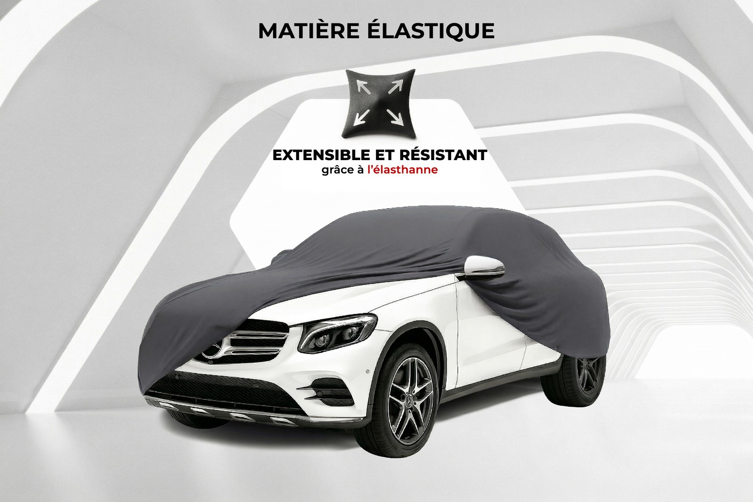 Housse de voiture Indoor Stretch Plus SUV anthracite (3)