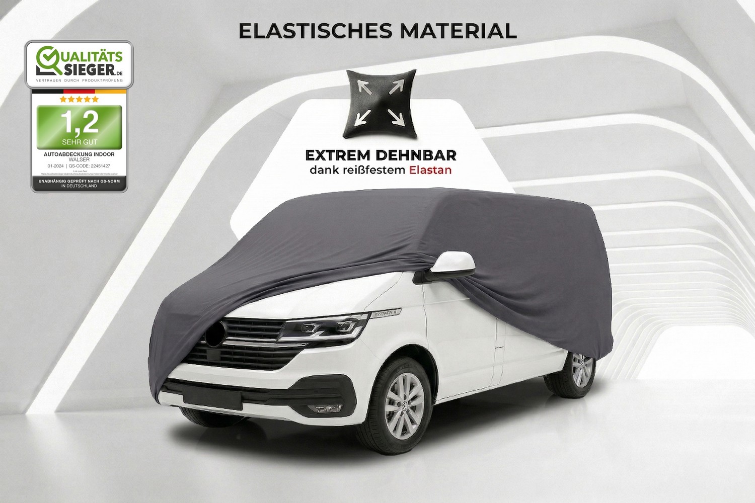 Autoabdeckung Indoor Stretch Plus Van anthrazit (3)