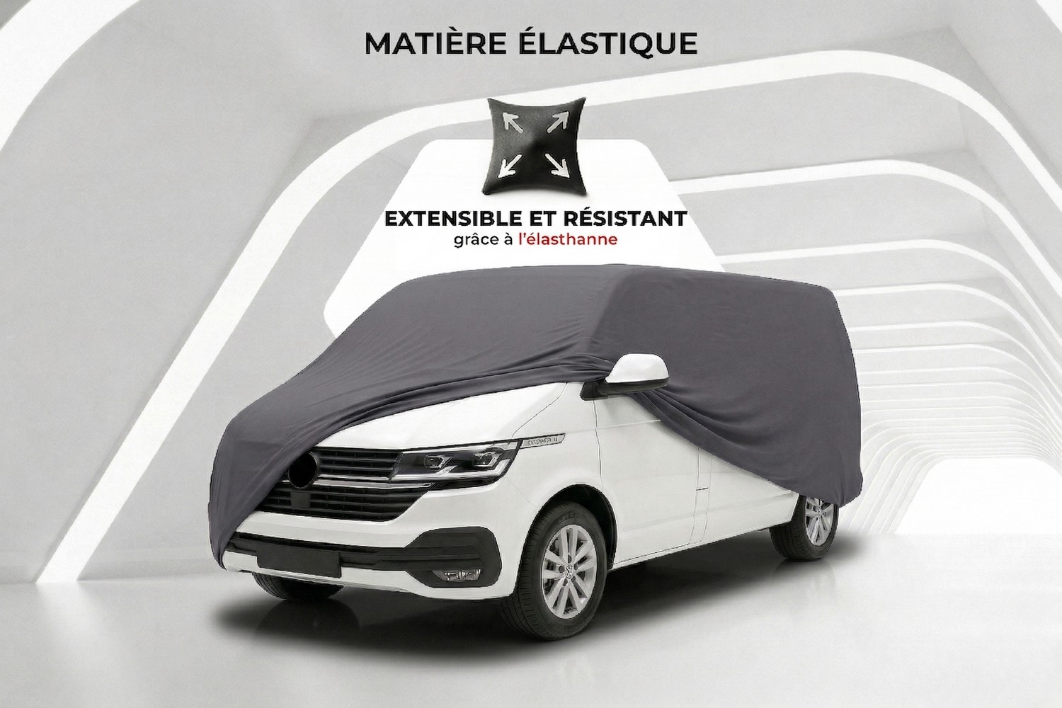 Housse de voiture Indoor Stretch Plus van anthracite (3)