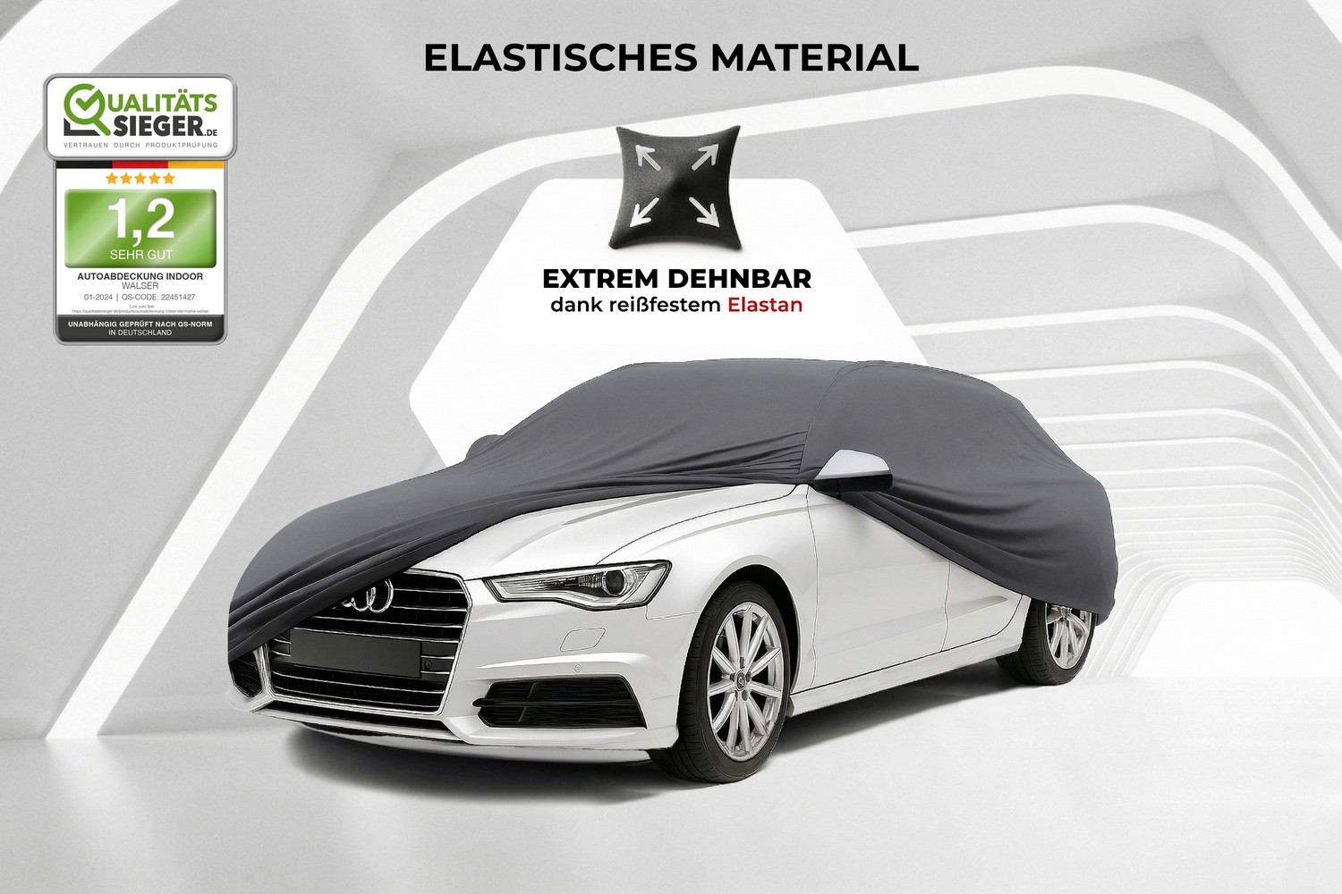 Autoabdeckung Indoor Stretch Plus Kombi anthrazit (3)