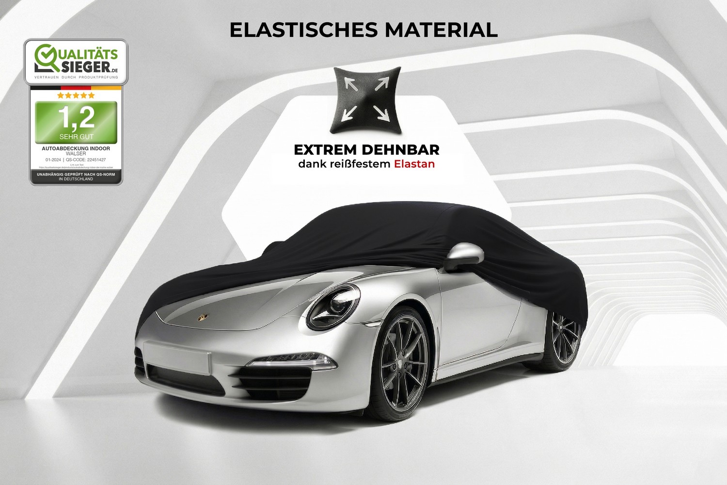 Autoabdeckung Indoor Stretch Plus Pkw schwarz (3)