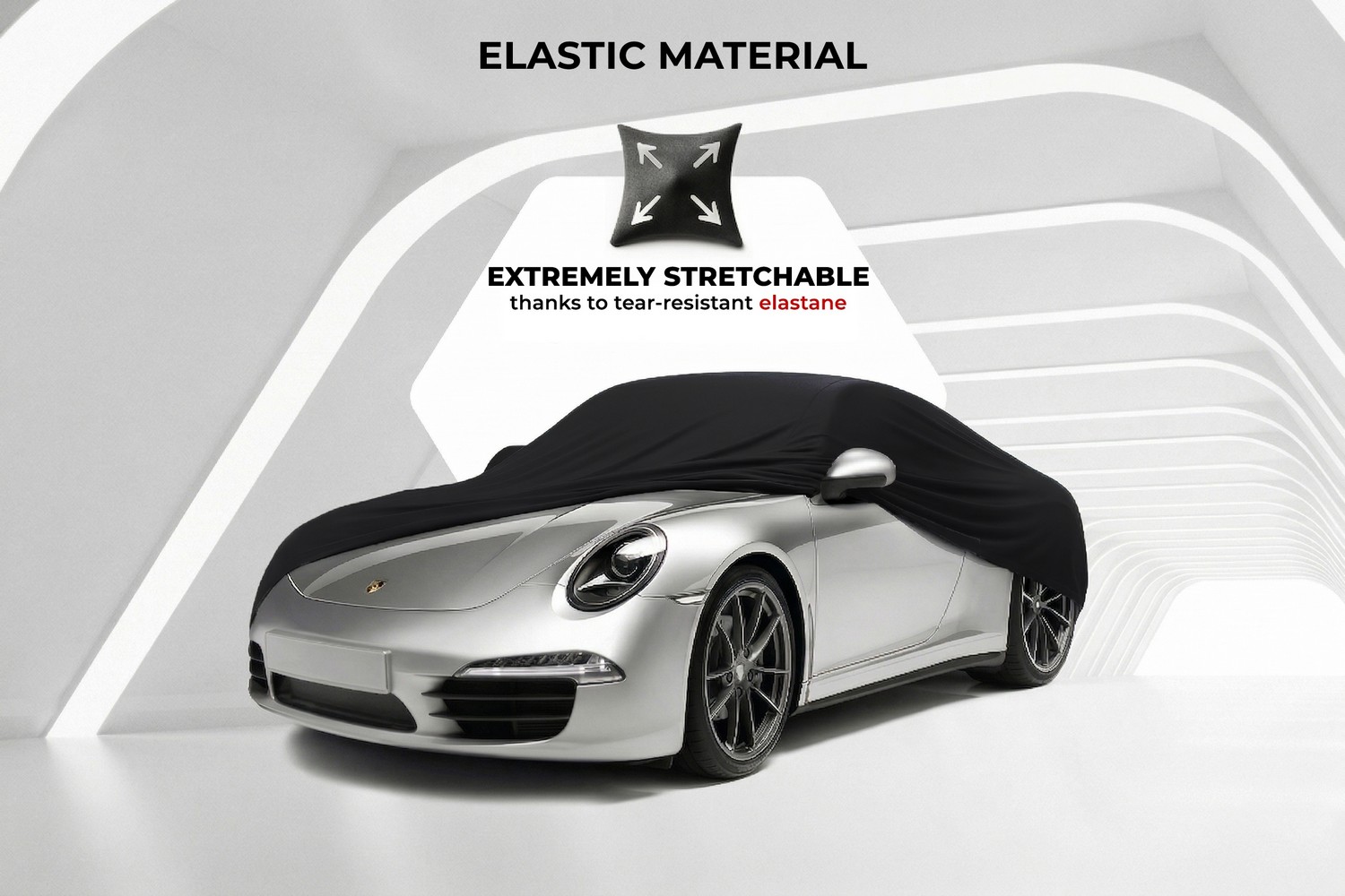 Car cover Indoor Stretch Plus passenger car black (3)
