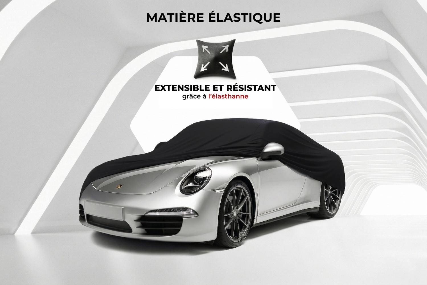 Housse de voiture Indoor Stretch Plus voiture de tourisme noir (3)