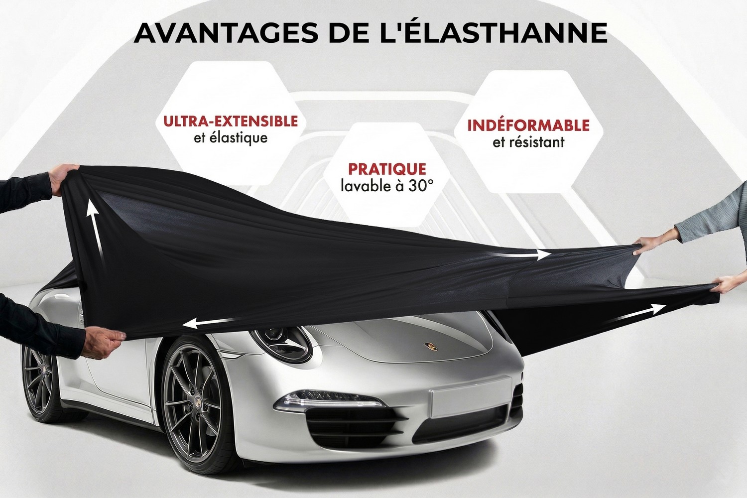 Housse de voiture Indoor Stretch Plus voiture de tourisme noir (4)