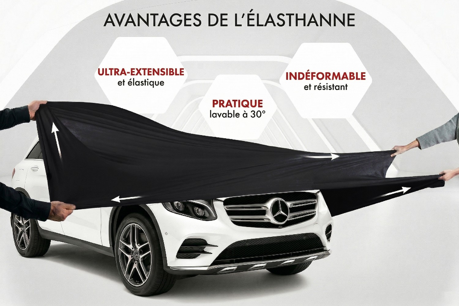 Housse de voiture Indoor Stretch Plus SUV noir (4)