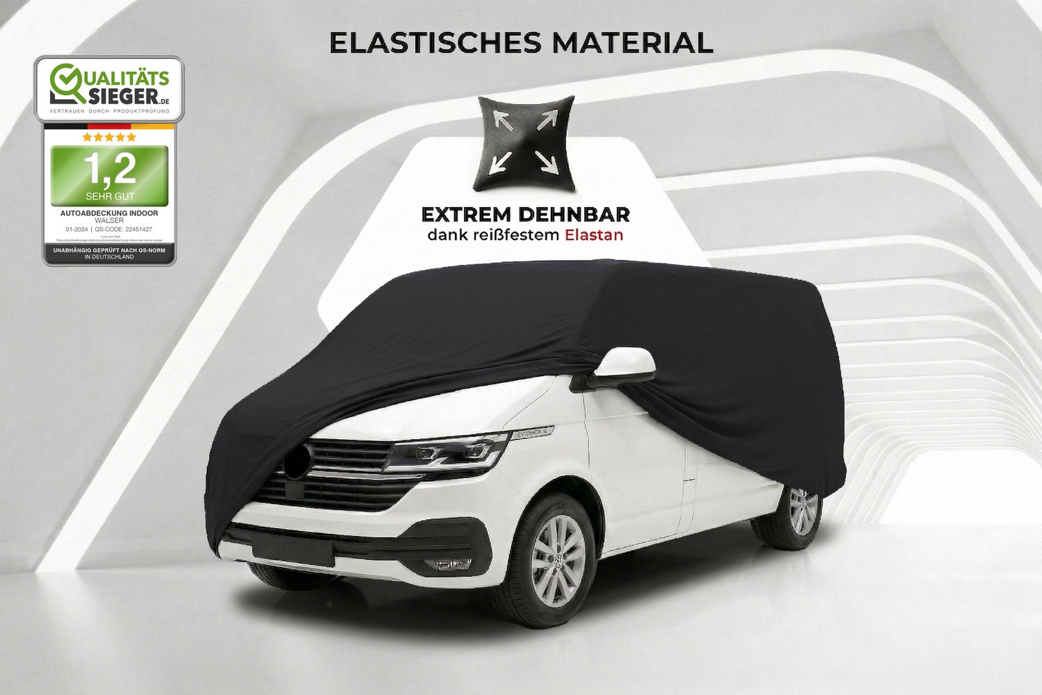 Autoabdeckung Indoor Stretch Plus Van schwarz (3)