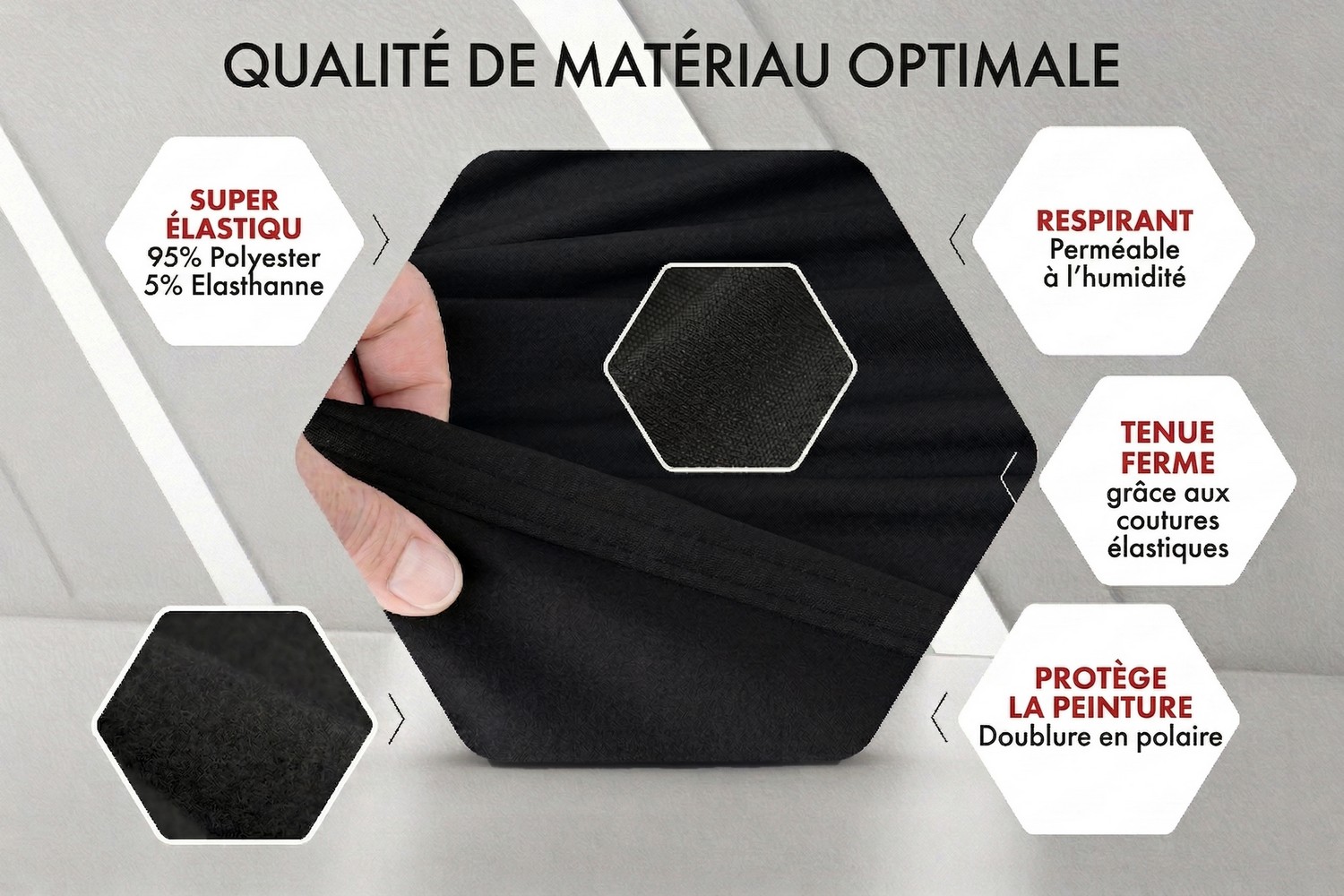Housse de voiture Indoor Stretch Plus van noir (5)