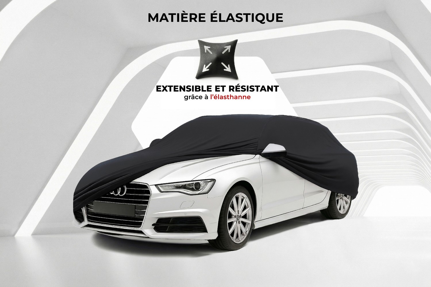 Housse de voiture Indoor Stretch Plus break noir (3)