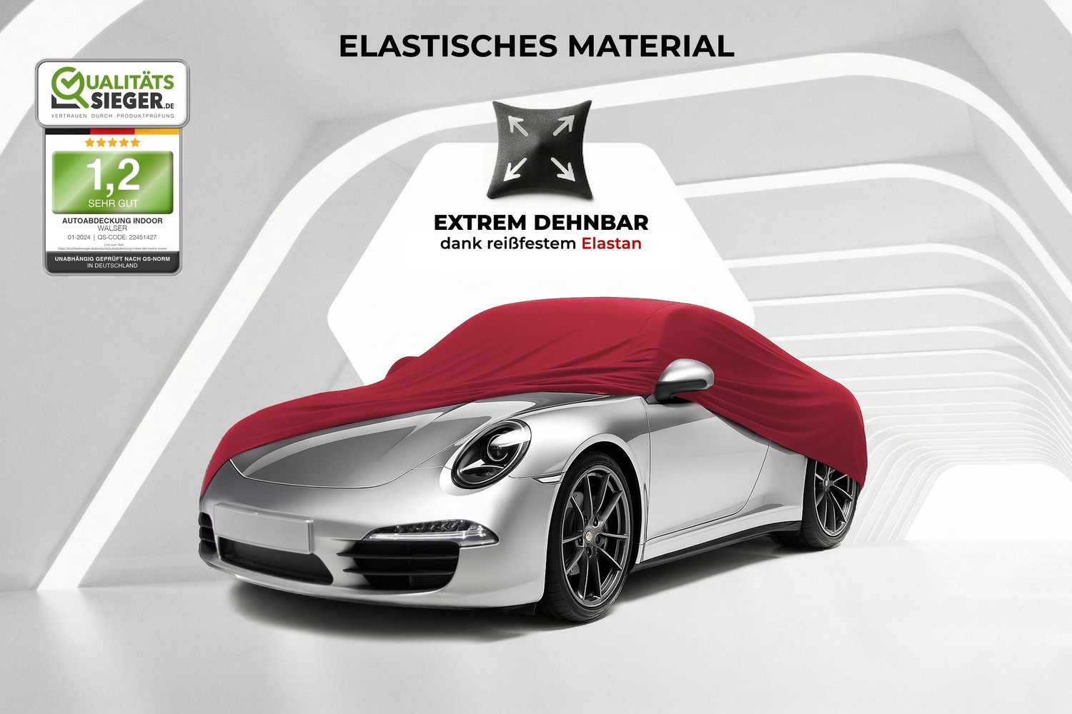 Autoabdeckung Indoor Stretch Plus Pkw rot (3) Autoabdeckung Indoor Stretch Plus Pkw rot (3)