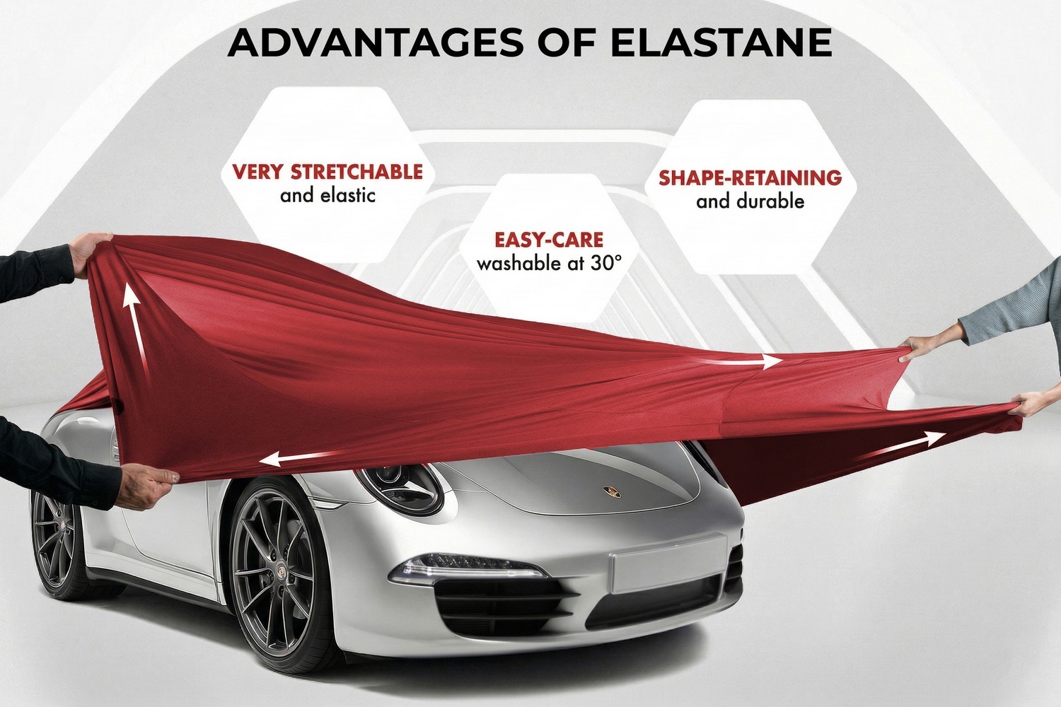 Car cover Indoor Stretch Plus passenger car red (4)