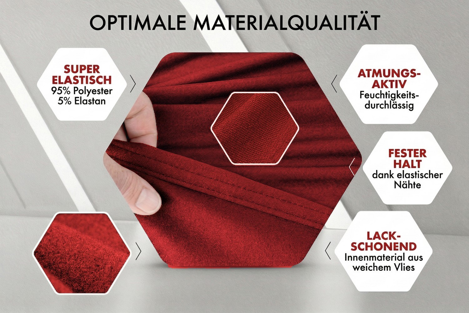 Autoabdeckung Indoor Stretch Plus Pkw rot (5) Autoabdeckung Indoor Stretch Plus Pkw rot (5)