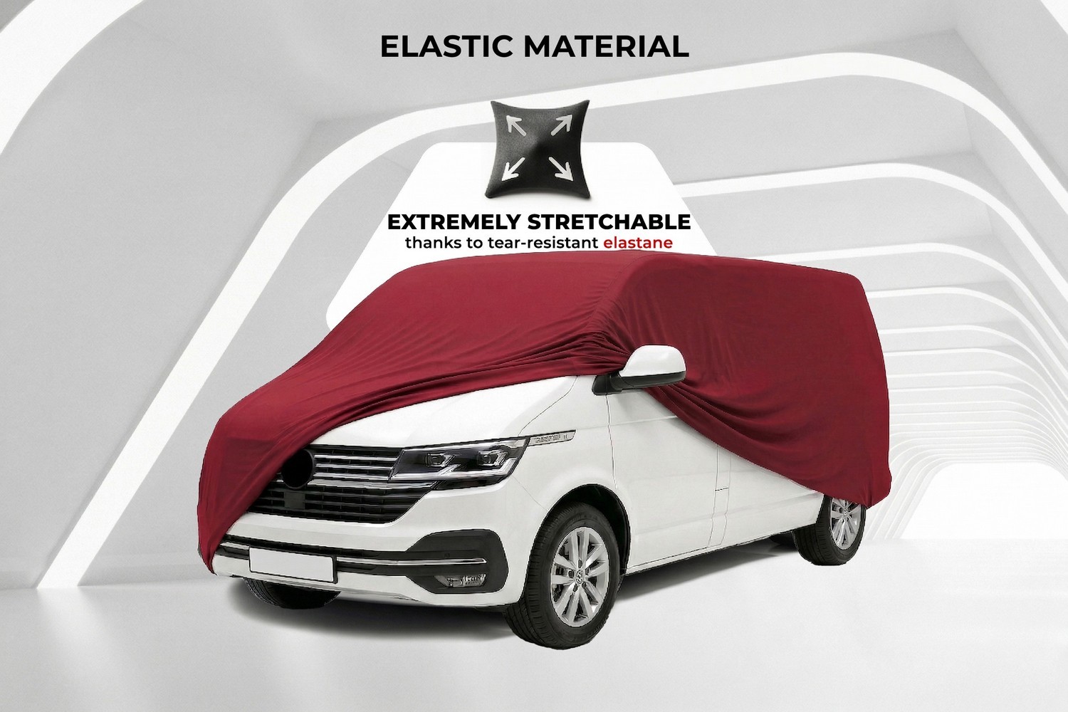 Car cover Indoor Stretch Plus van red (3)